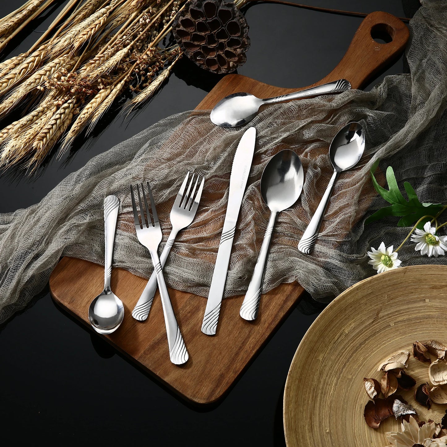 Refined Stainless Steel Flatware Set