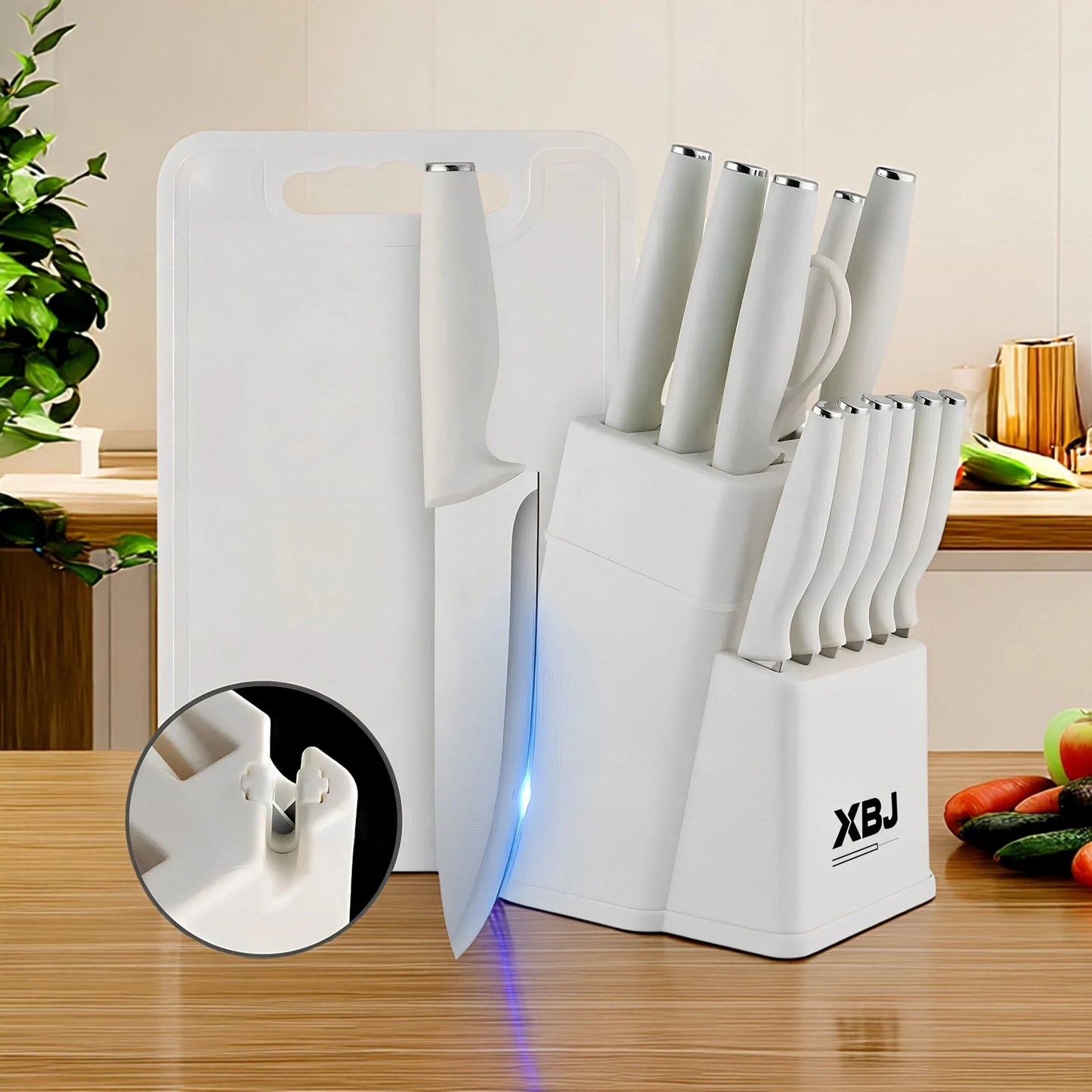 15‑piece stainless steel kitchen knife set