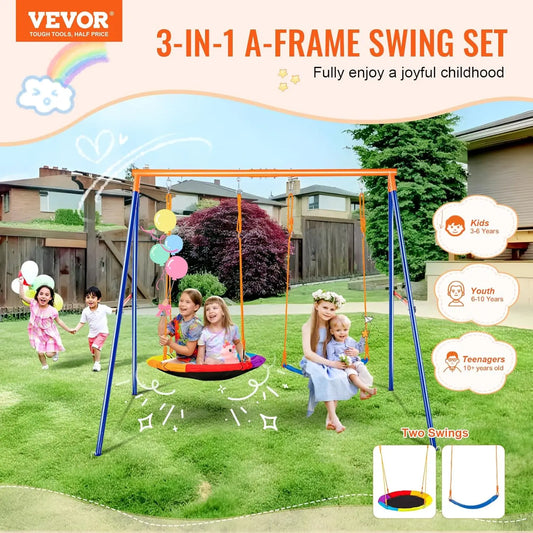 Heavy duty swing set that grows with your kids and their imagination