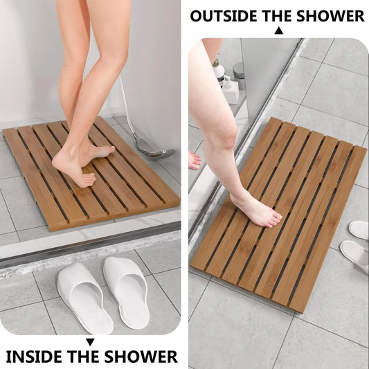 Waterproof Wooden Bamboo Shower Mat
