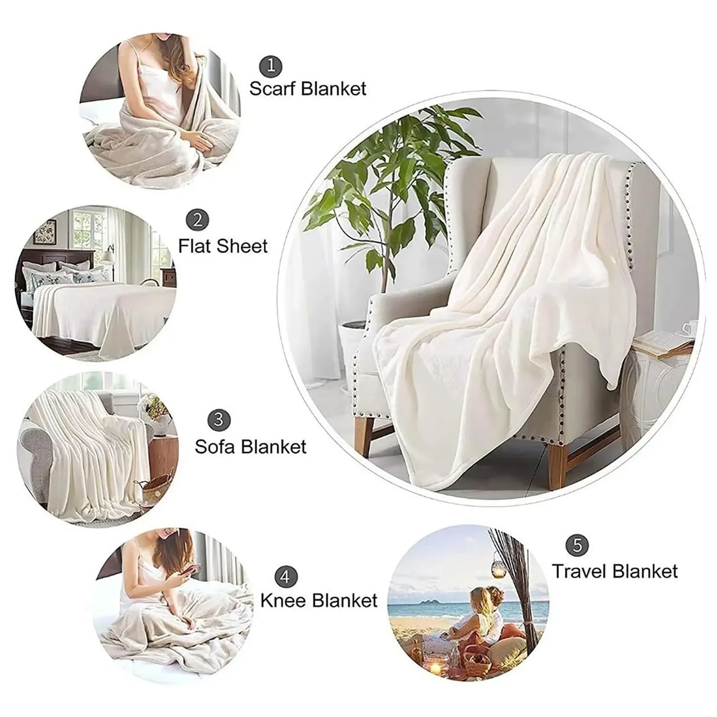 Cat Print Flannel Throw Blanket