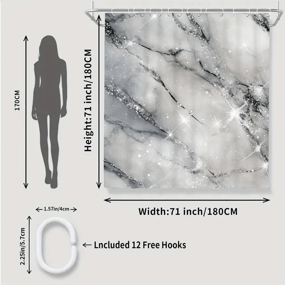 Starlight Bathroom Four-piece Set - Waterproof Shower Curtain,