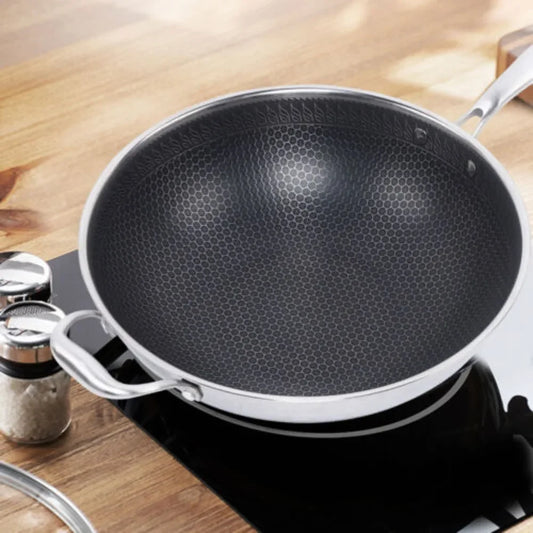 Stainless Steel Wok with Lid Simple Versatile Cooking