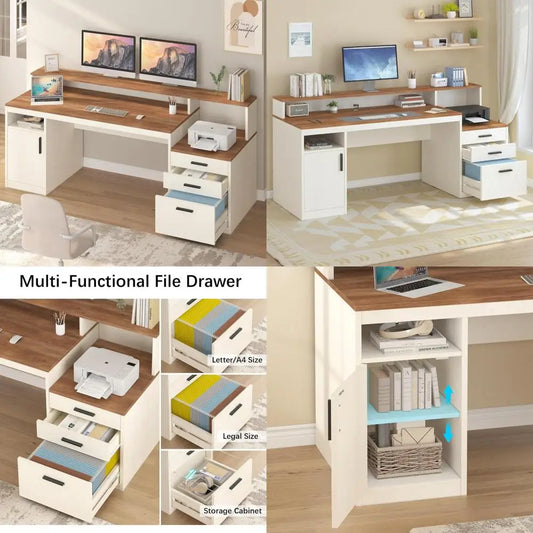 Sleek Space-Saving Multifunctional Office Workstation Designed for Productivity & Organization