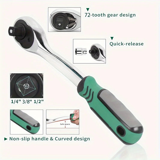 216pcs Impact Socket Set 1/2, 1/4, 3/8 Inch Drive Ratchet