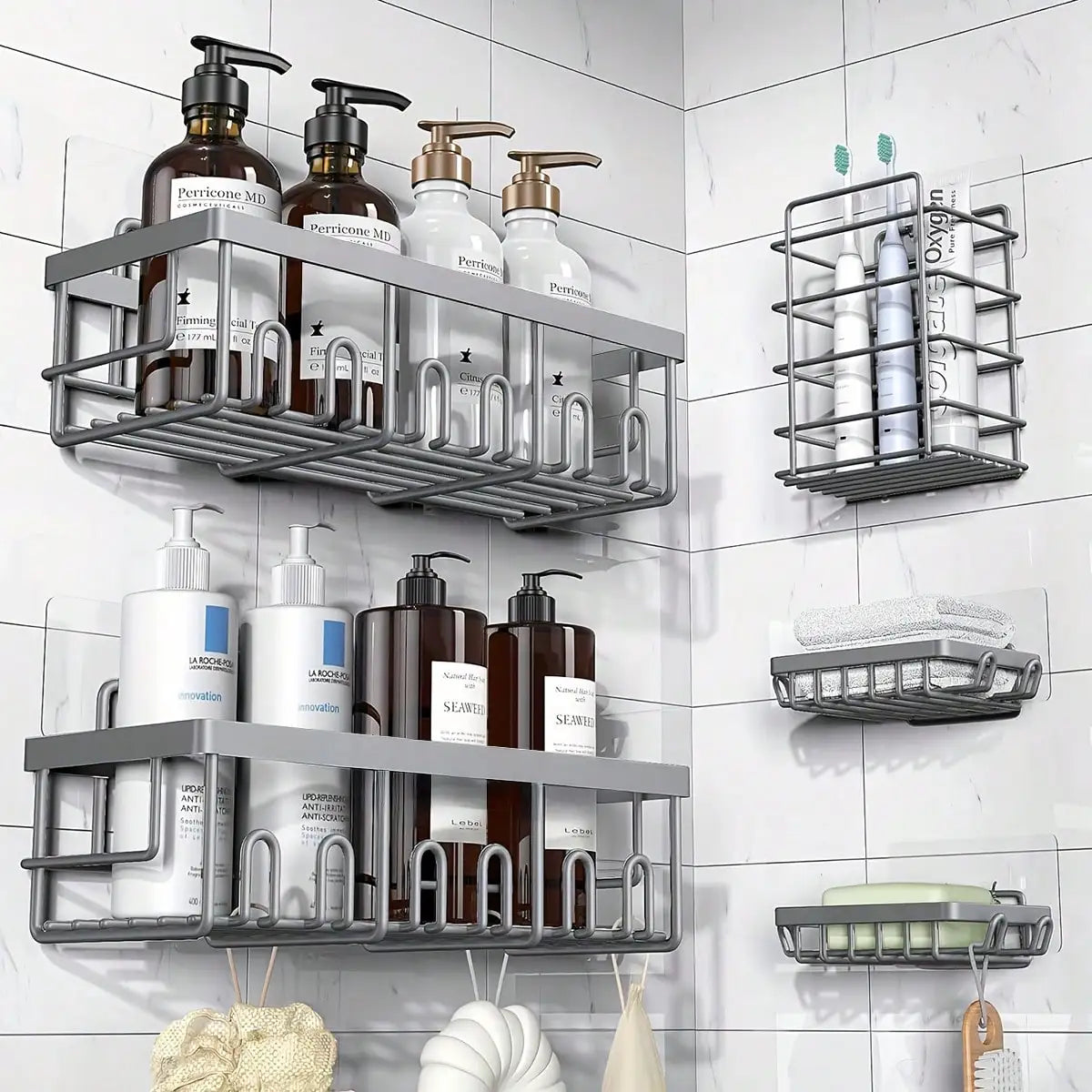 Space-Saving & Stylish Stainless Steel Shower Caddy