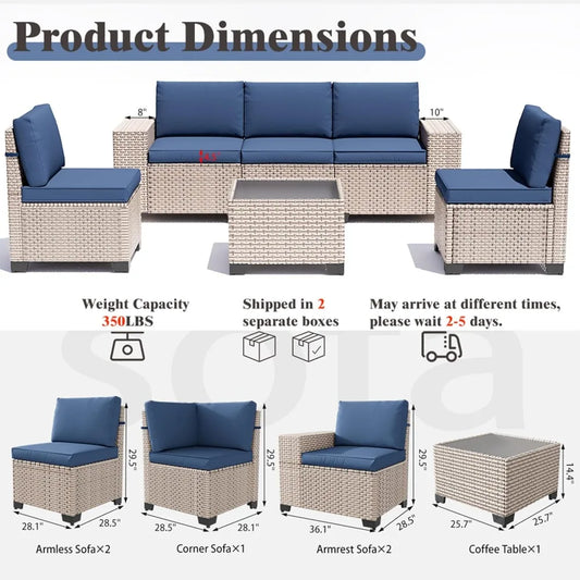 Sectional Wicker Patio Furniture Set