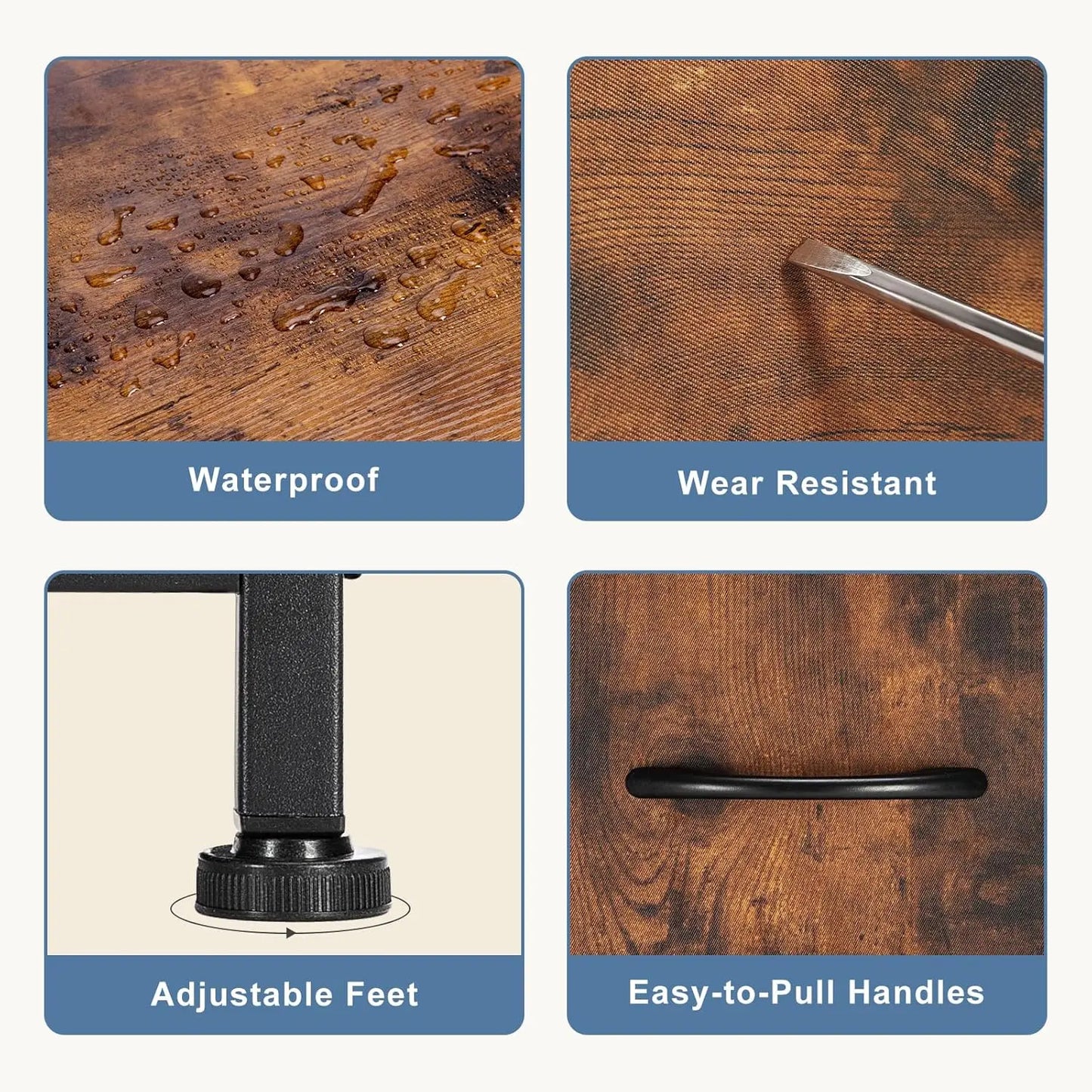 9 Drawer Dresser with Fabric Bins, Sturdy Metal Frame