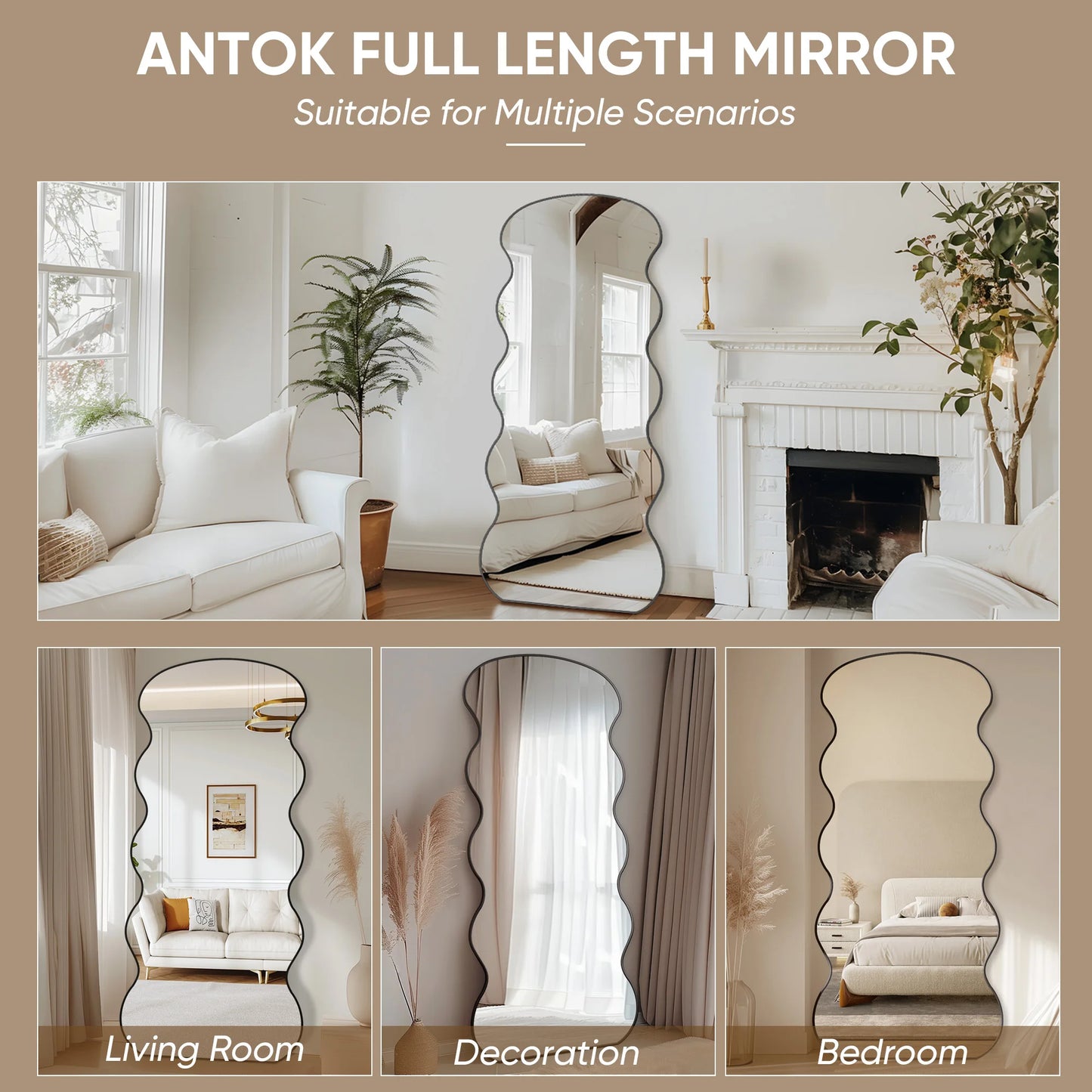 Wavy Full-Length Mirror Adds Light, Depth & Style