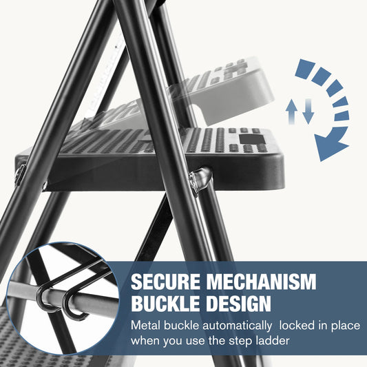 Sturdy Folding Step Ladder with Anti-Slip Pedal, 800lbs Capacity