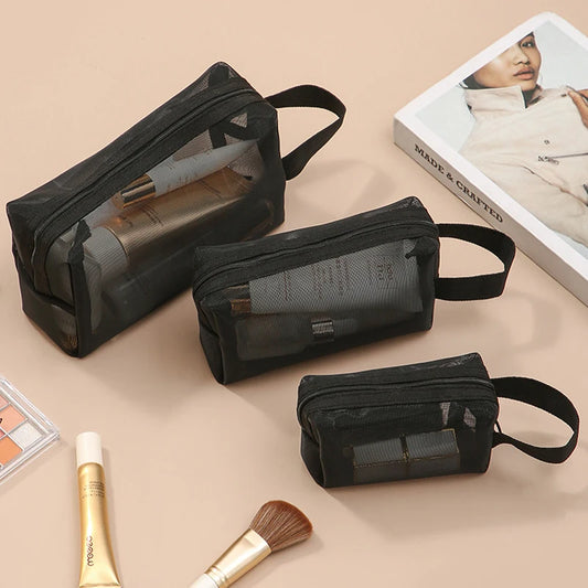 Cosmetic Mesh Makeup Bags - 3 Convenient Sizes