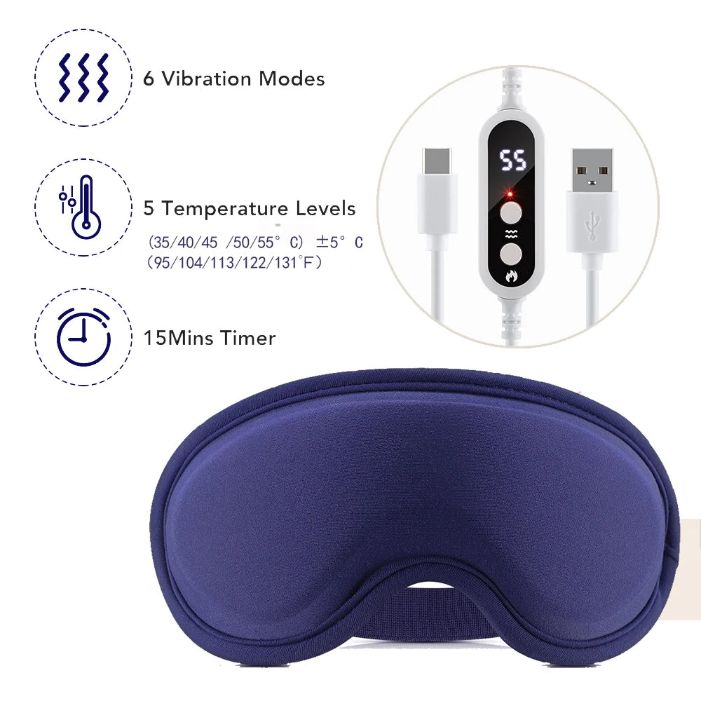 Bluetooth Capable Eye Mask with Gentle Heat & Soothing Massage for Instant Relaxation