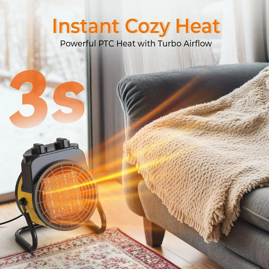 1500W Space Heater with Thermostat, 3 Heat Modes, Overheat Protection