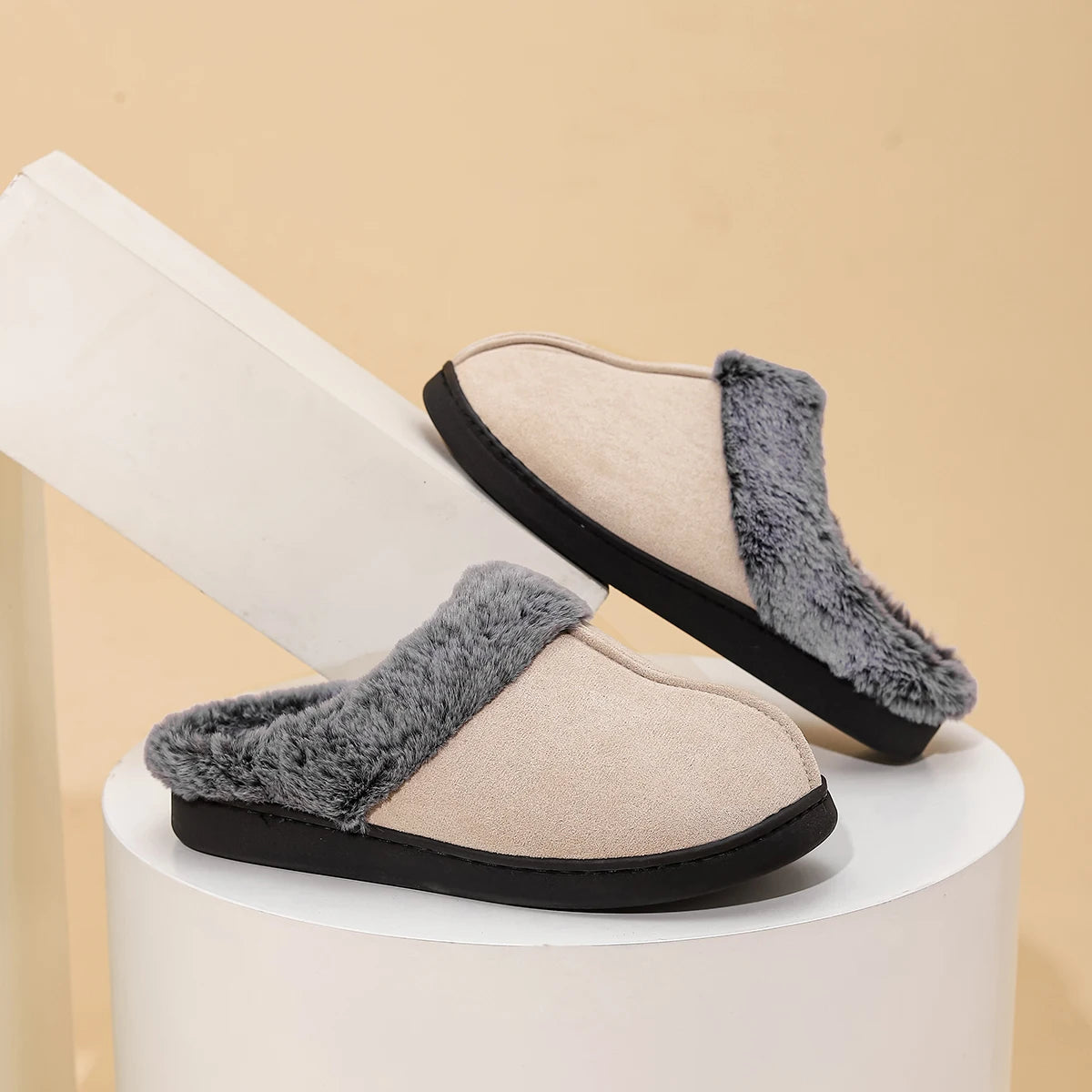 Couples’ Winter Plush Slippers – Soft, Warm, Anti‑Slip Home Footwear