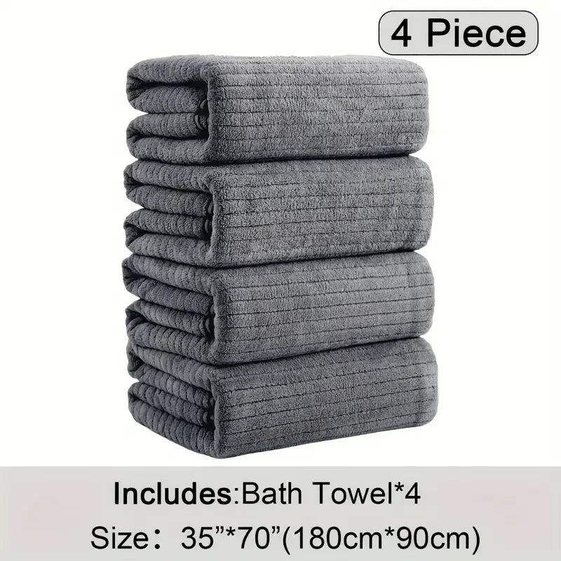 4pcs Oversized Bath Towel Set - Ultra Soft Microfiber