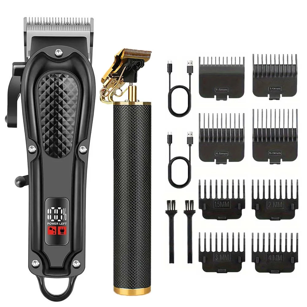 Professional Hair Clipper Kit for Men - Cordless Rechargeable