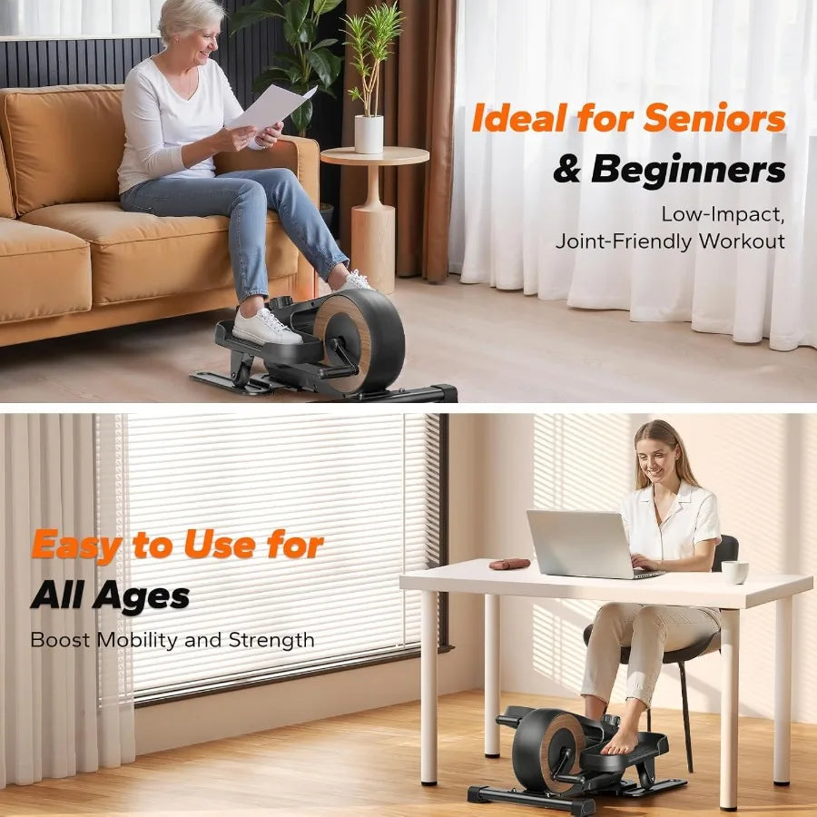 Elliptical Exerciser Machine While Seated or Standing, Quiet & Portable