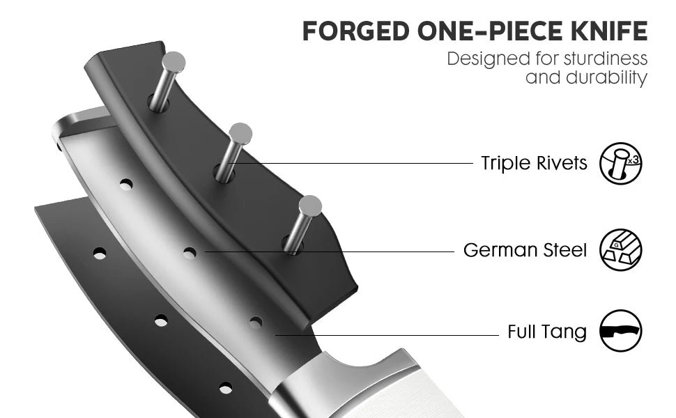 15 PCS Stainless Steel Kitchen Knife Set With Built-in Knife Sharpener Block