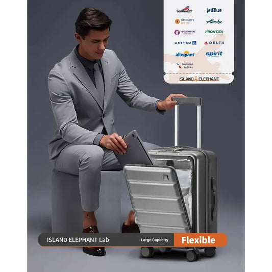 Streamline Hardshell Design Protects Your Belongings Front Pocket for Easy Access to Your Technology with Cup Holder, Charging Port