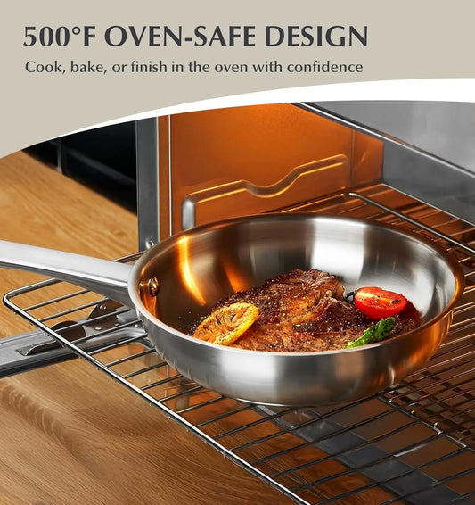 Well-Balanced Stainless-Steel Cookware Set for Daily Use