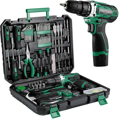 138 Pcs Tool Box Power Set with 12V Cordless Drill