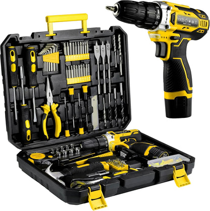 138 Pcs Tool Box Power Set with 12V Cordless Drill