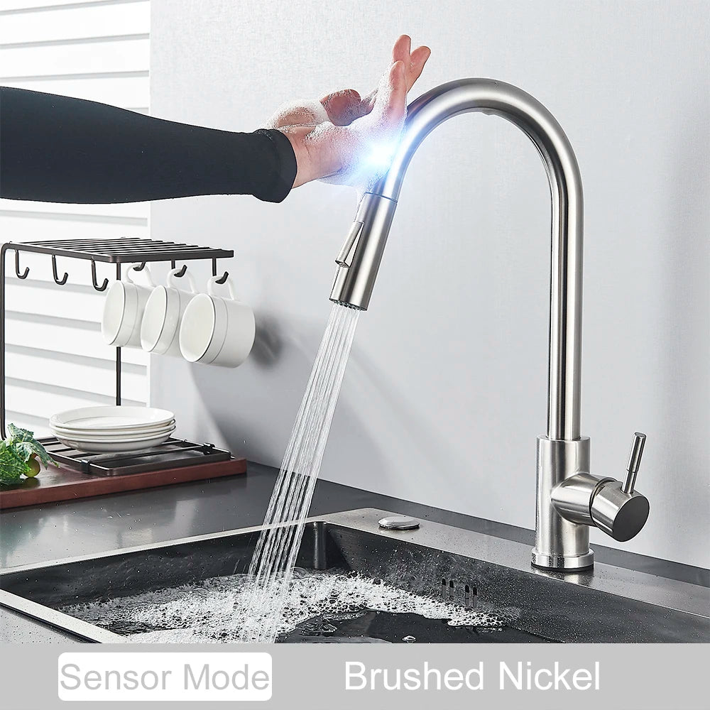 2 Function Touch Control Pull Out Sensor Kitchen Faucet