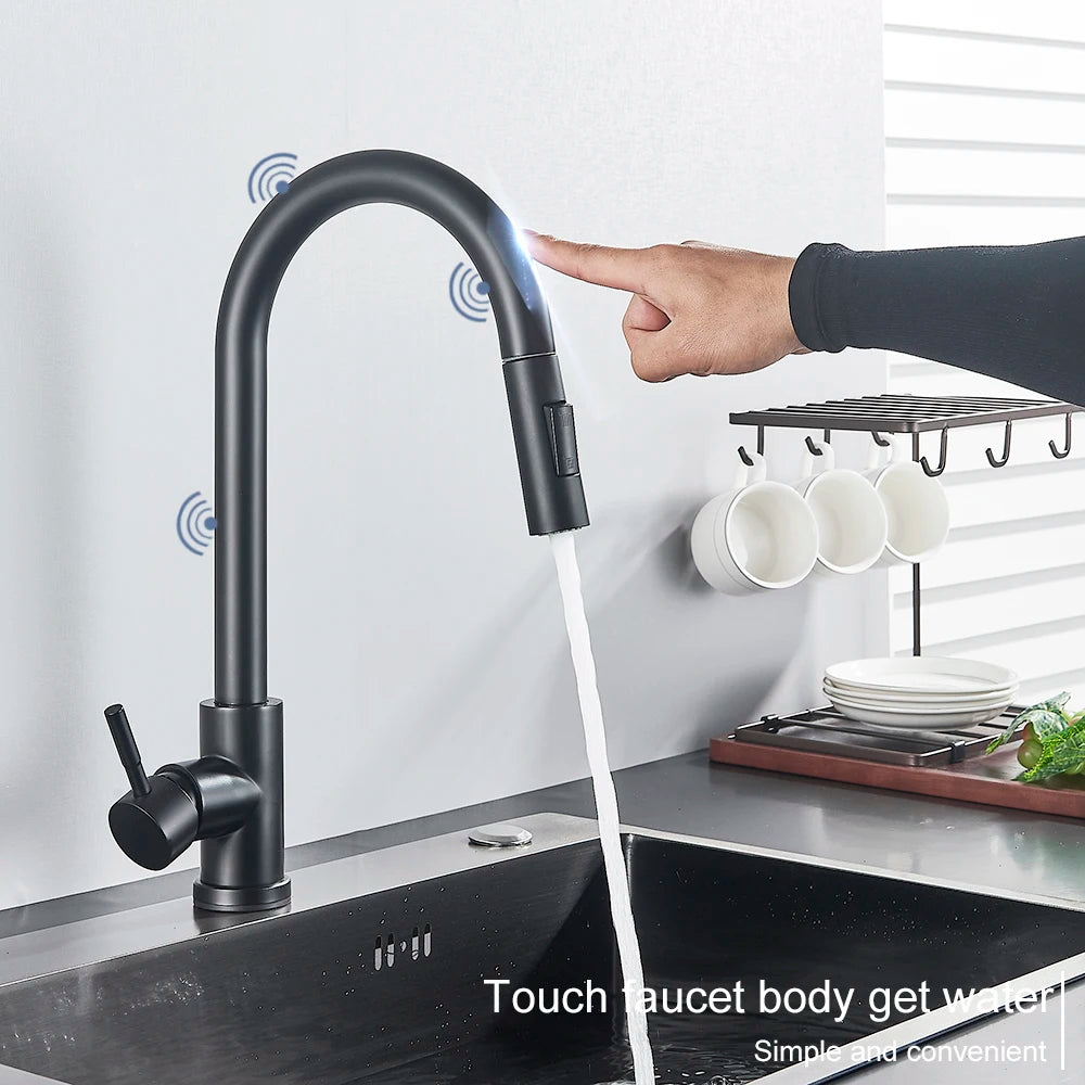 2 Function Touch Control Pull Out Sensor Kitchen Faucet