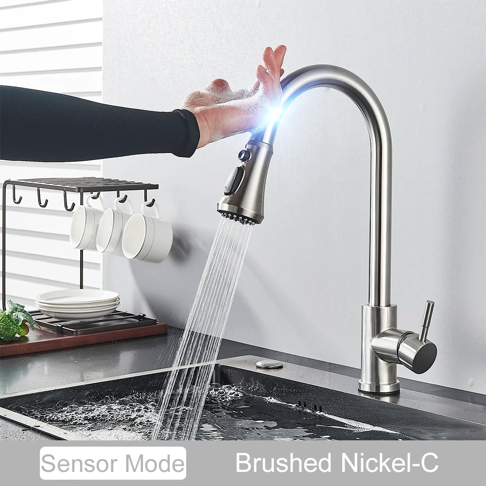2 Function Touch Control Pull Out Sensor Kitchen Faucet