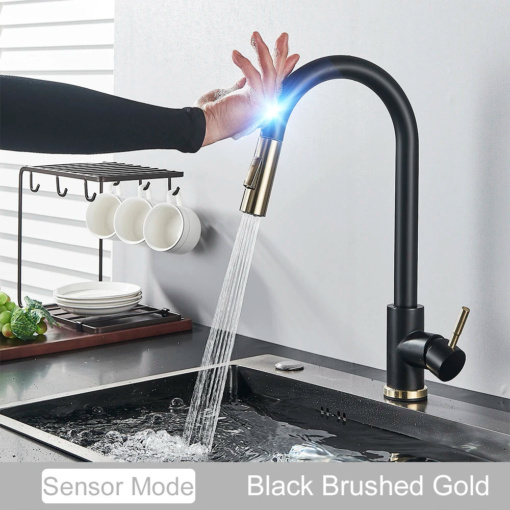 2 Function Touch Control Pull Out Sensor Kitchen Faucet