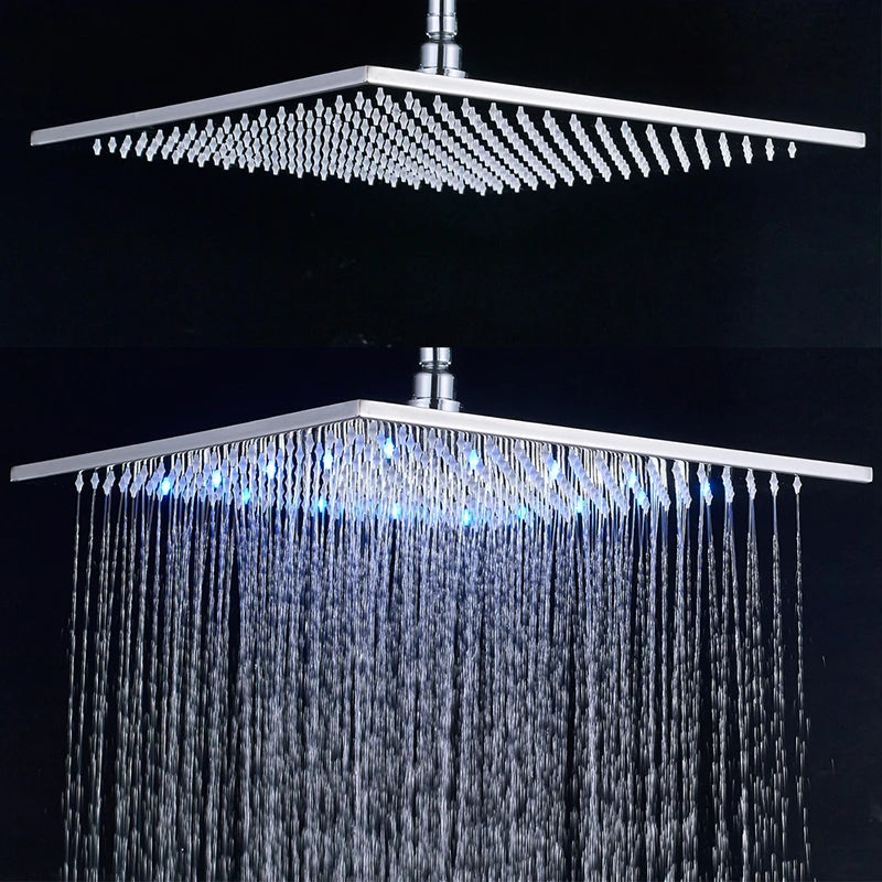 Stainless Steel LED-Light Rainfall Shower Head