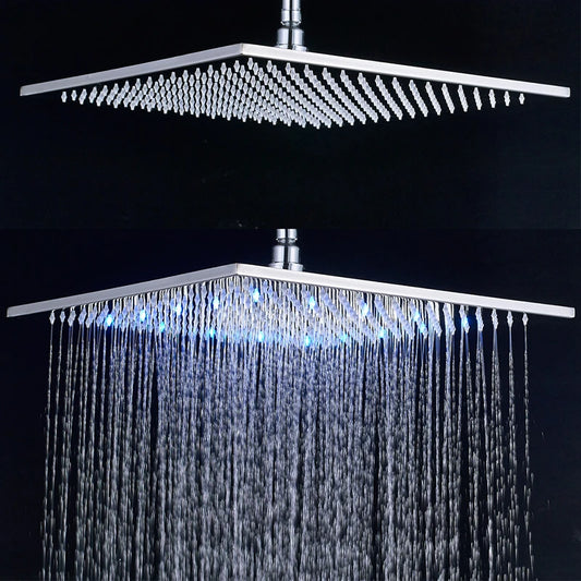 Stainless Steel LED-Light Rainfall Shower Head