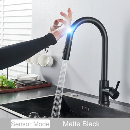 2 Function Touch Control Pull Out Sensor Kitchen Faucet