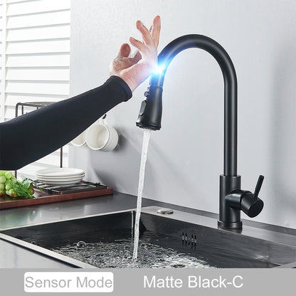 2 Function Touch Control Pull Out Sensor Kitchen Faucet