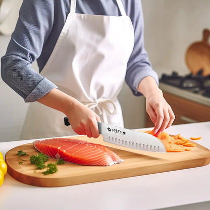 15 PCS Stainless Steel Kitchen Knife Set With Built-in Knife Sharpener Block