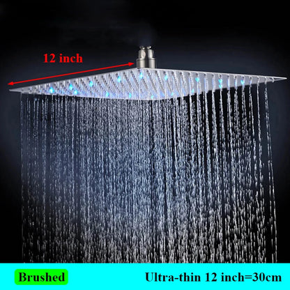 Stainless Steel LED-Light Rainfall Shower Head