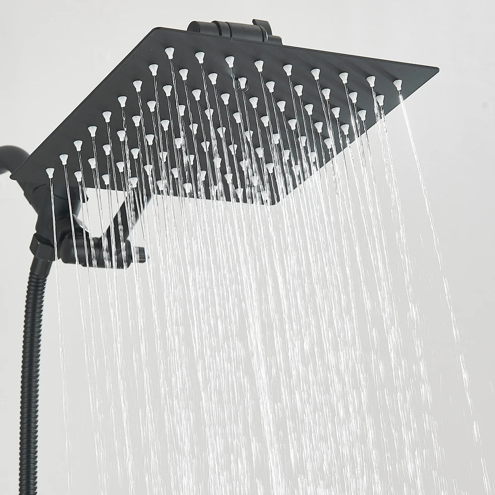 Shower Head Combo 8-12Inch High Pressure Rain Shower Head with Adjustable Extension Arm, 3-way Handheld Shower Spray
