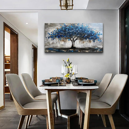 A panoramic abstract tree canvas that adds modern, stylish warmth to any living room, bedroom, or office