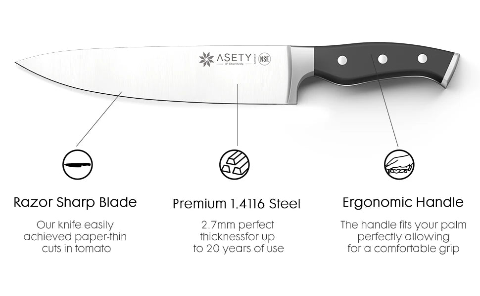 15 PCS Stainless Steel Kitchen Knife Set With Built-in Knife Sharpener Block