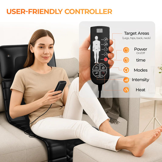 Shiatsu Massage Mat with Heat Melts Stress & Relaxes Your Entire Body