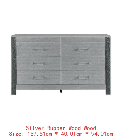 Modern Queen Bedroom Set with Sleek Silver Finish & Timeless Style