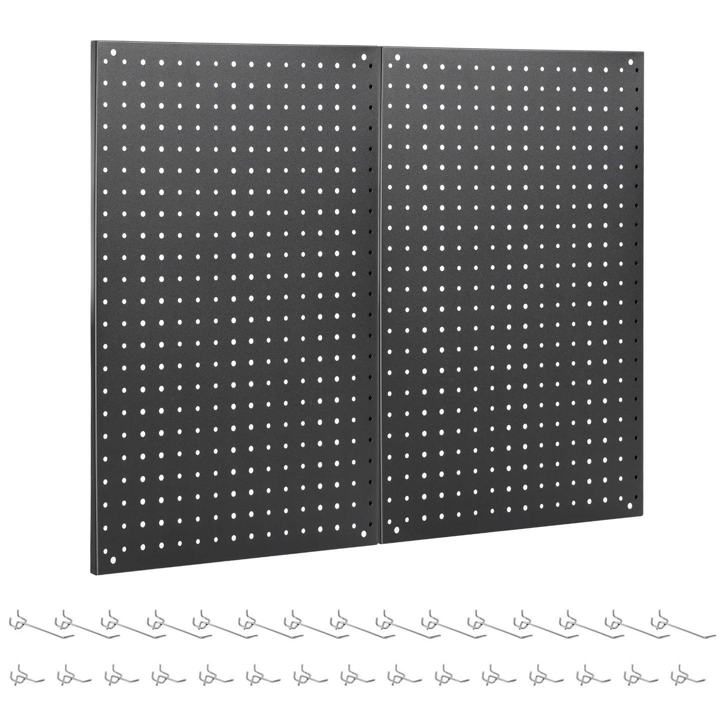 30 Hook Metal Peg Board Panel Wall Organizer