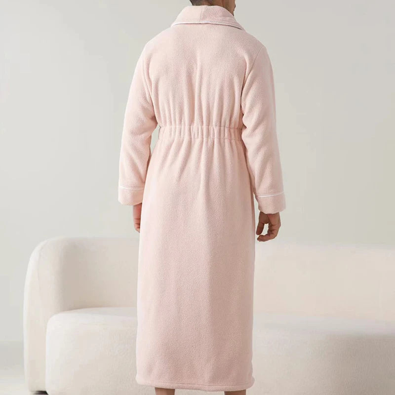 Luxurious Men's Cozy Plush Bathrobe with Long Sleeves and Belt