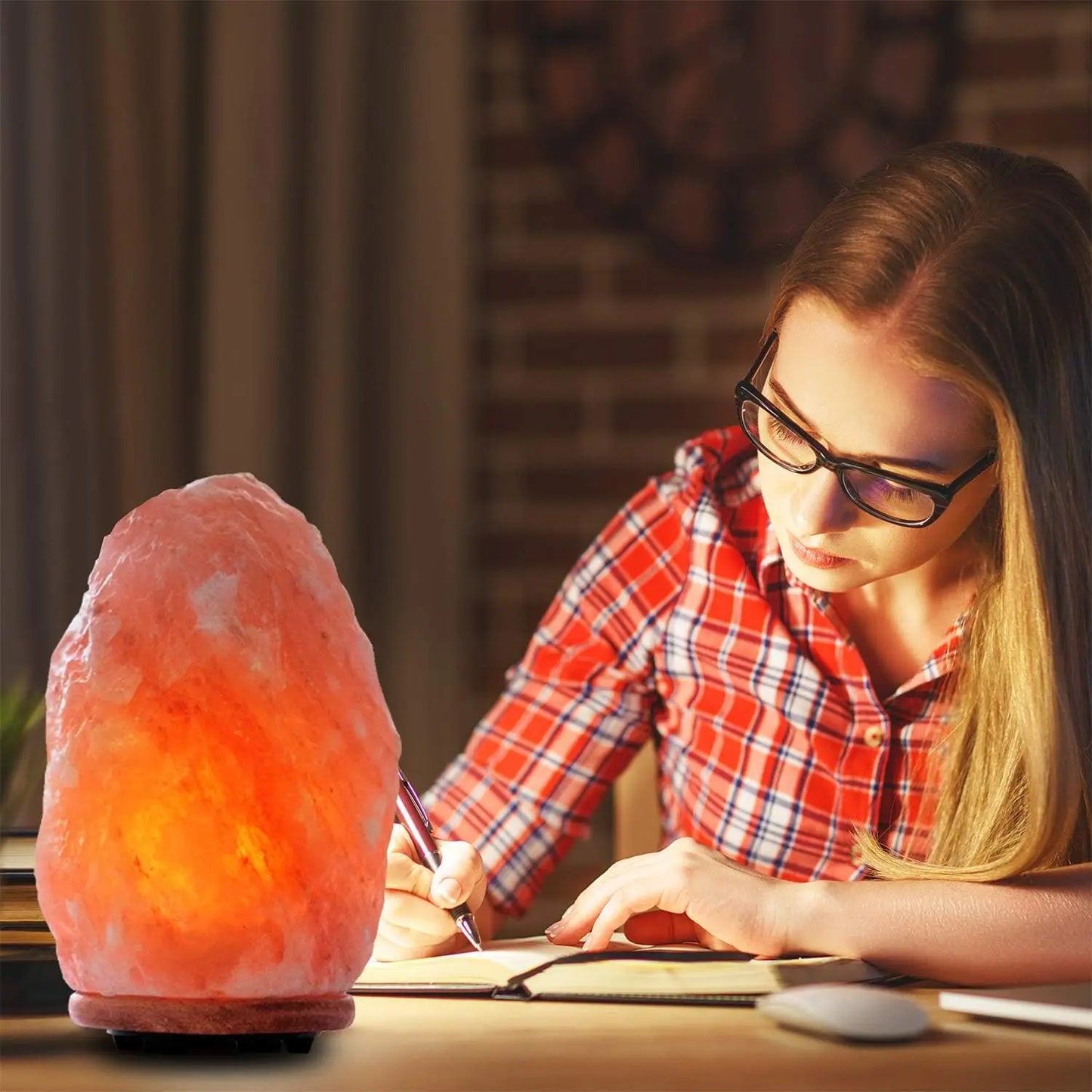 2 Pack Glowing Hand Carved Natural Himalayan Salt Lamp