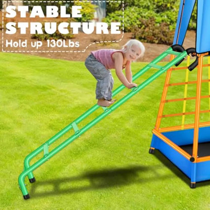 Outdoor Play Equipment with Swings, Slide, Climbing Ladder & Ball Pit