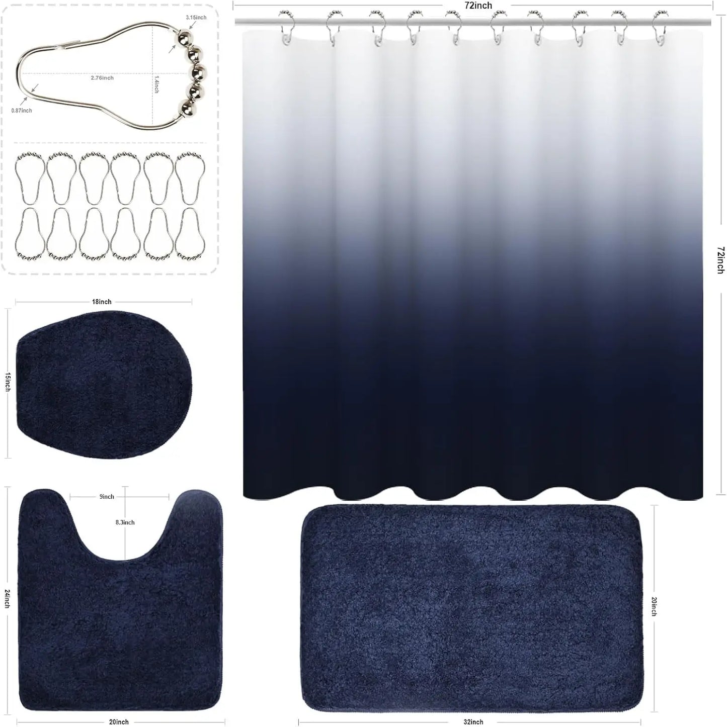 Navy Bathroom Set Adds Style, Comfort & Cohesive Decor