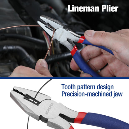 7-piece  Pliers Set with Groove Joint, Long Nose, Slip Joint, Linesman and Diagonal Pliers