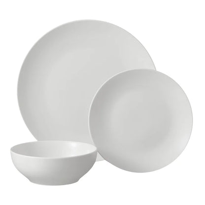 Elegant 12-Piece White Stoneware Dinnerware Set