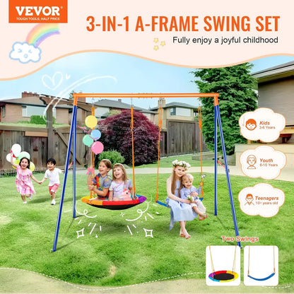 Heavy duty swing set that grows with your kids and their imagination