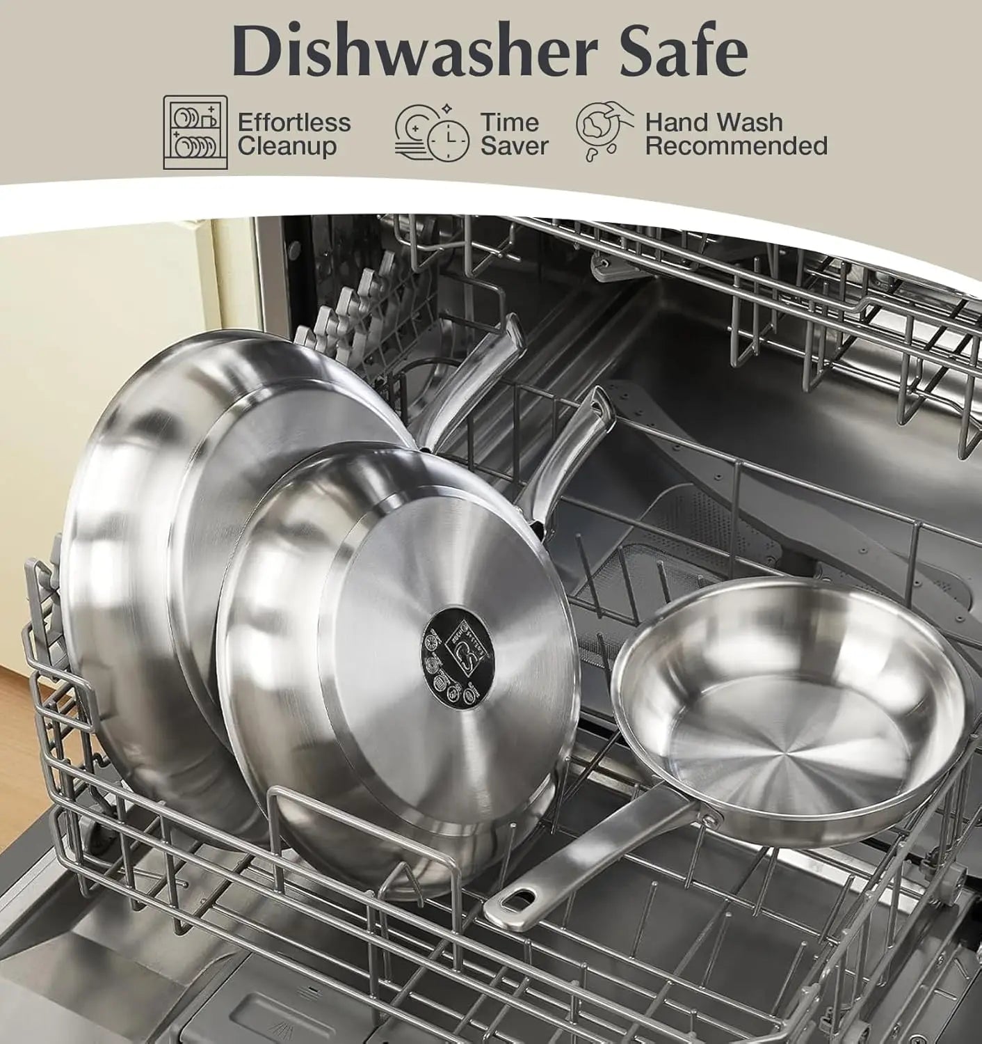 10 Piece Stainless Steel Pots and Pans Set. Induction Ready, Oven Safe to 450°F